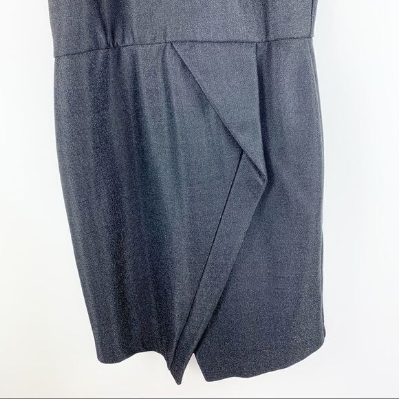 TOPSHOP Black Tinsel Sparkly Wrap Dress LBD - Picture 15 of 16